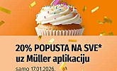 Muller akcija 20% na sve uz aplikaciju