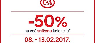 C&A akcija -50% popusta na sniženu kolekciju veljača 2017